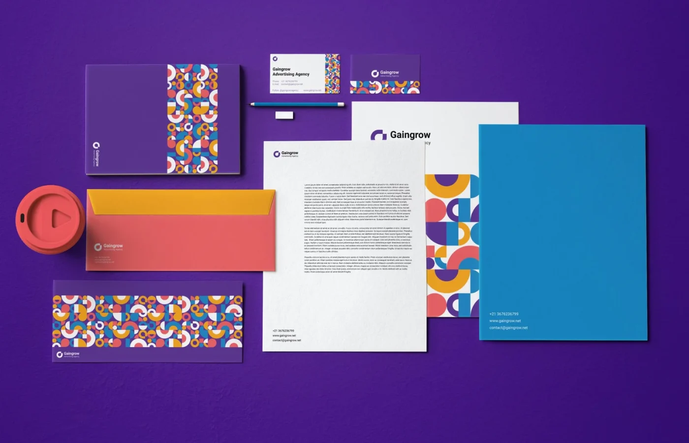 Gaingrow advertising agency brand identity design