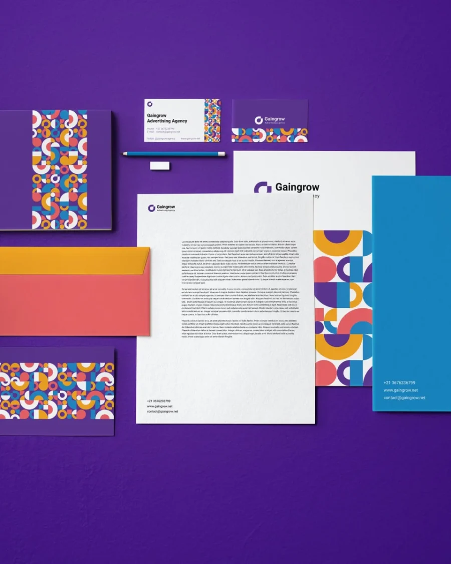 Gaingrow advertising agency brand identity design