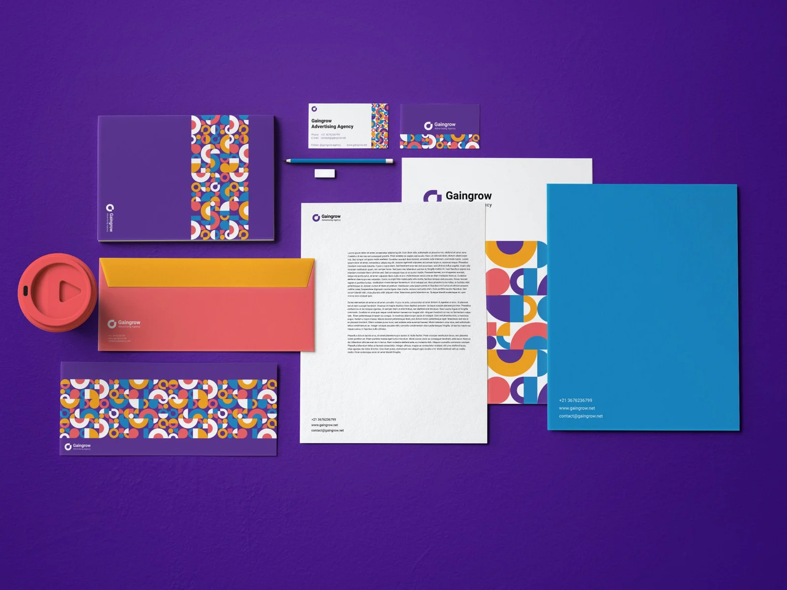 Gaingrow advertising agency brand identity design