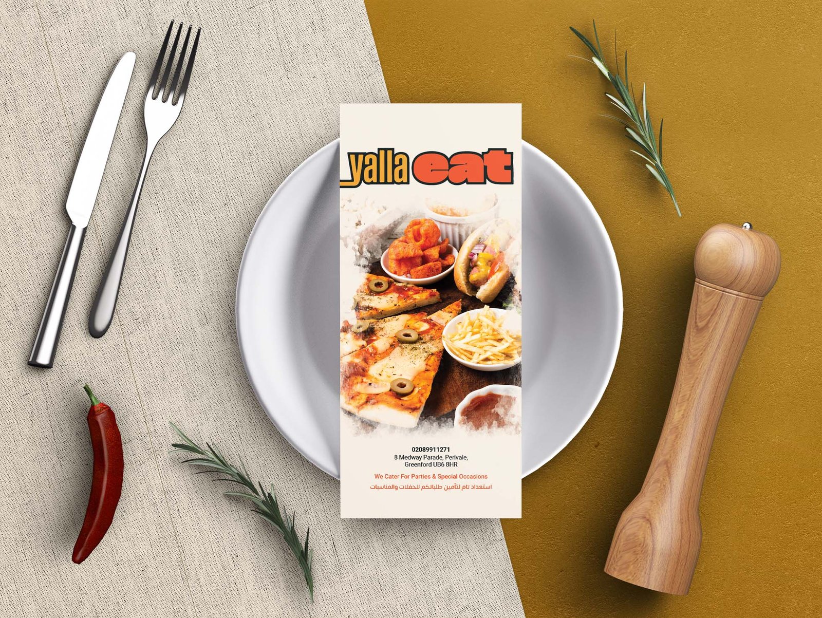 Restaurant menu print layout designed by Yasir Kareem