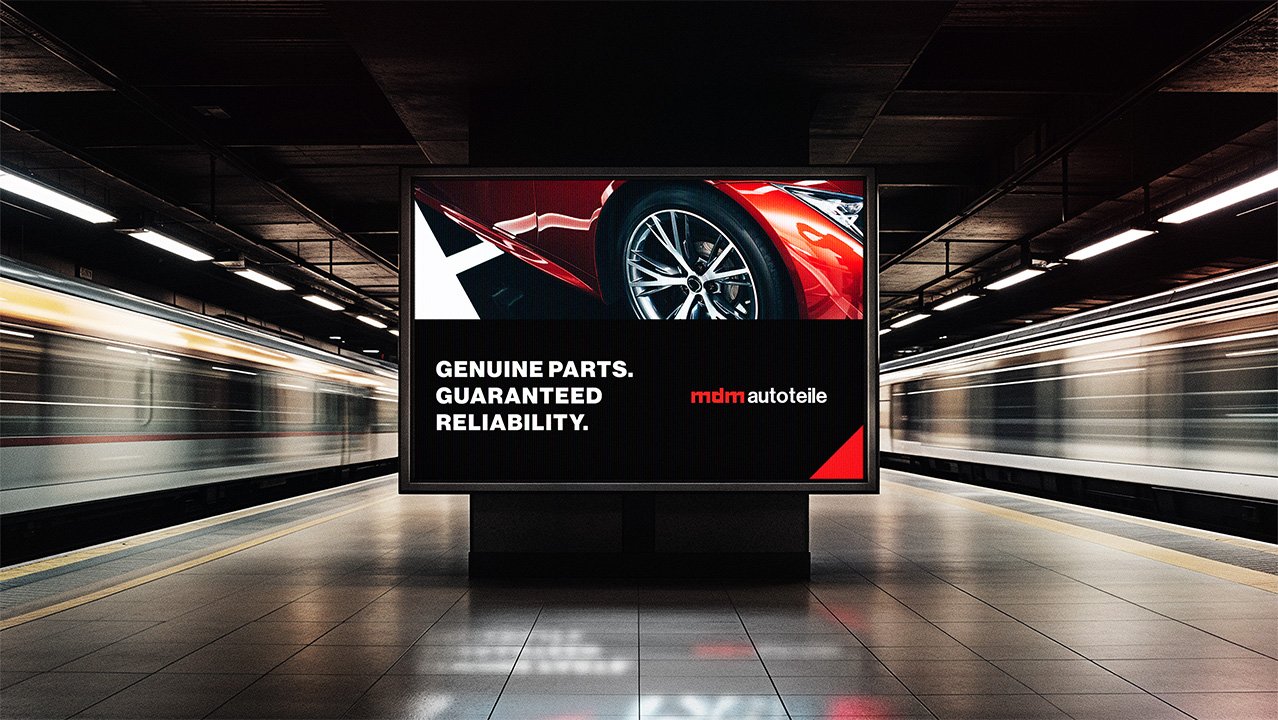 mdm Autoteile logo and visual identity design