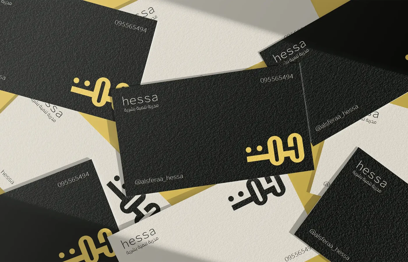 Hessa personal brand identity and business card design for a personal development trainer