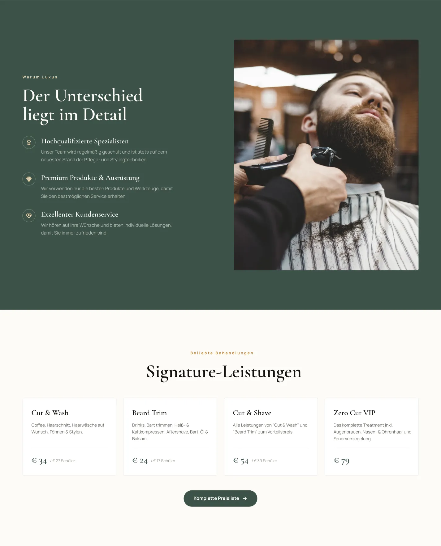 Luxus Barber Shop Website Design — project image 2