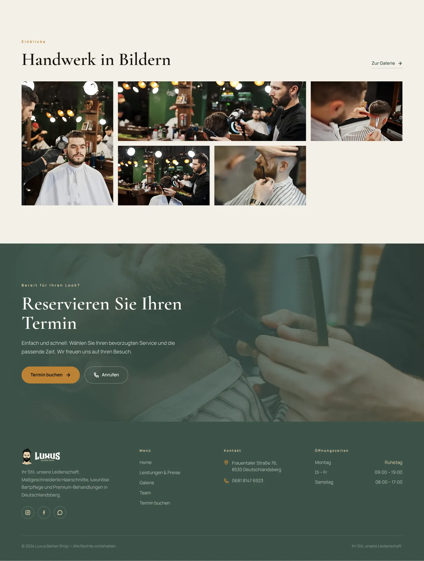 Luxus Barber Shop Website Design — project image 3